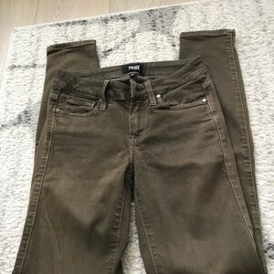 PAIGE Verdugo Ankle Skinny Jeans in Olive